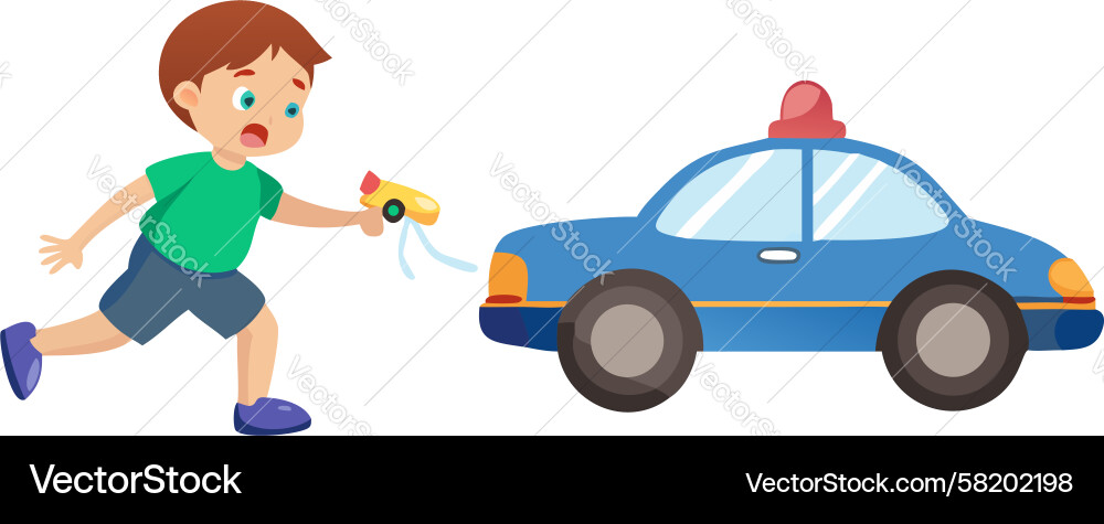 Children Playing with Robots Vector Image