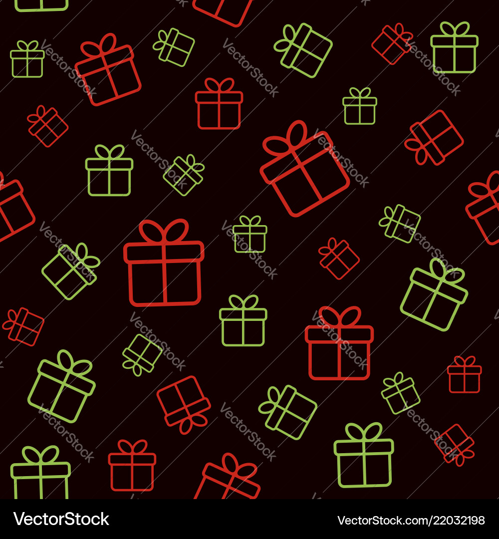 Christmas seamless pattern with gift boxes Vector Image