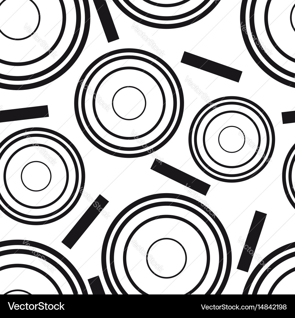 Concentric circles seamless pattern vector image