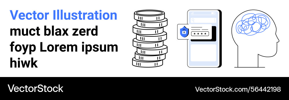 Digital wallet security and brainstorming concepts Digital wallet security and brainstorming concepts vector image