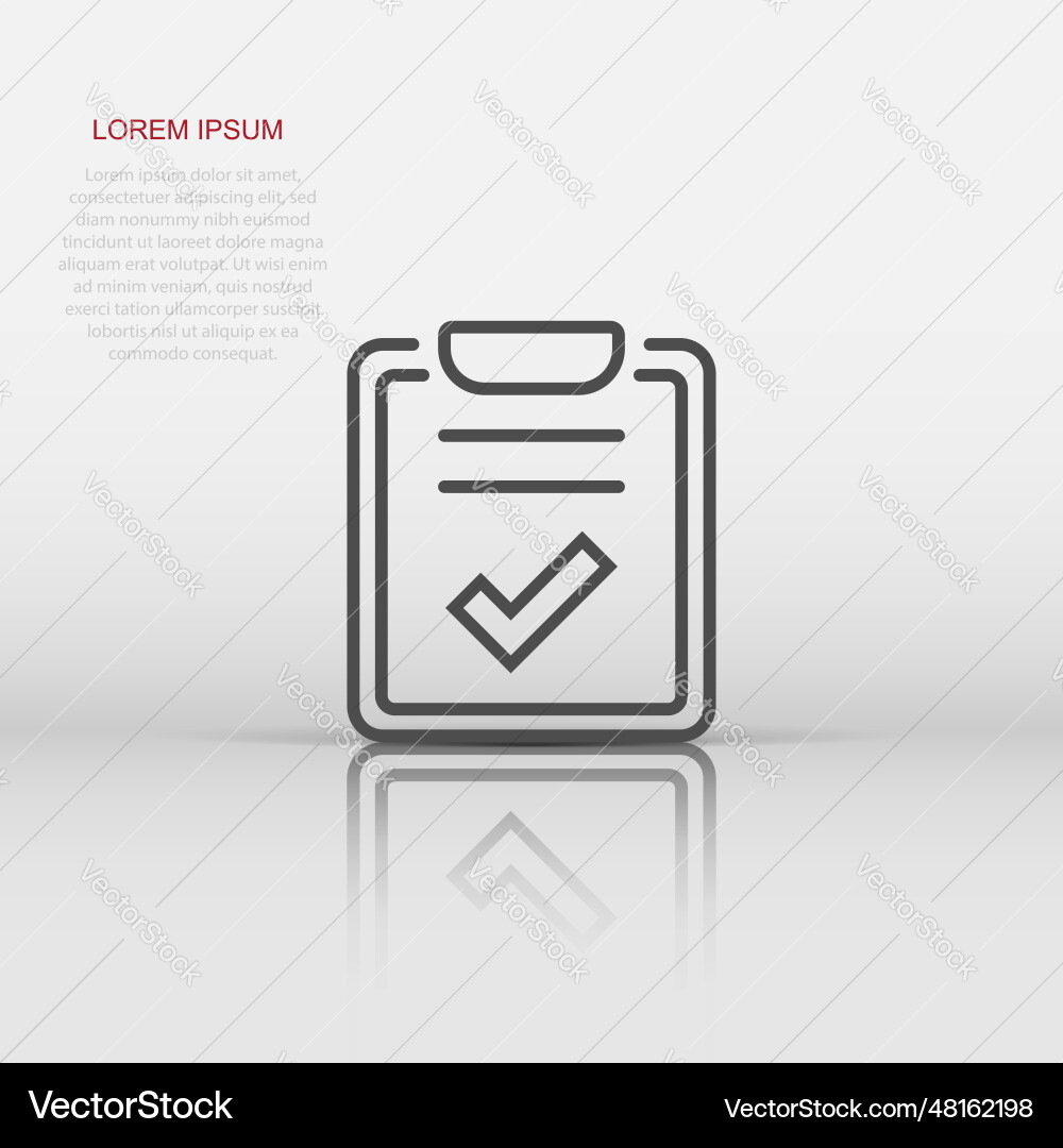 Document checklist icon in flat style report Document checklist icon in flat style report Vector Image