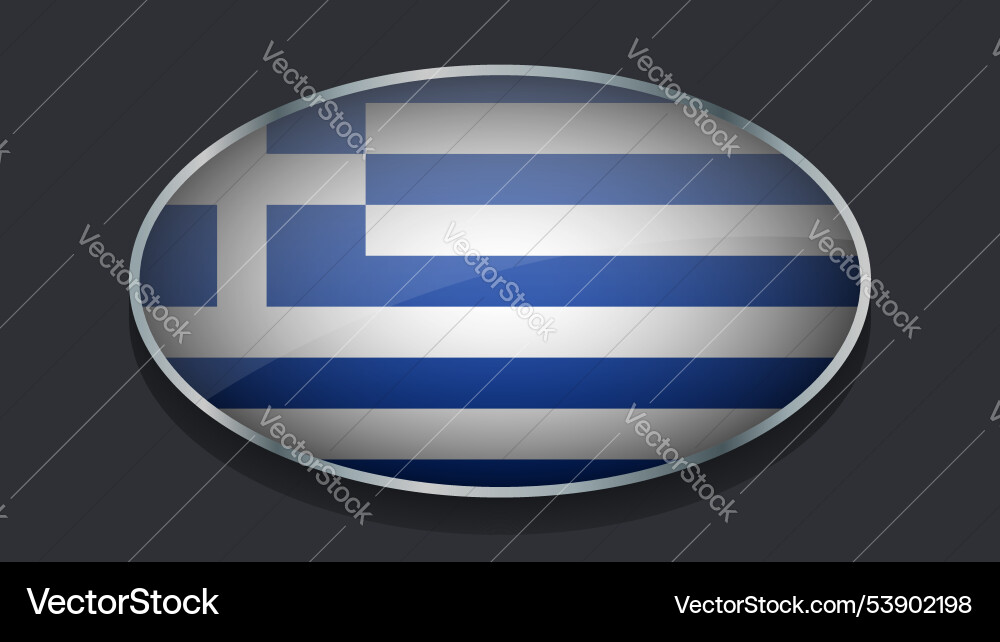 Eclipse shape of greece flag with original color vector image