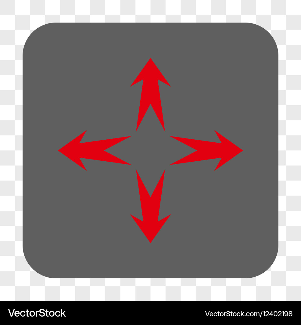 Expand arrows rounded square button vector image