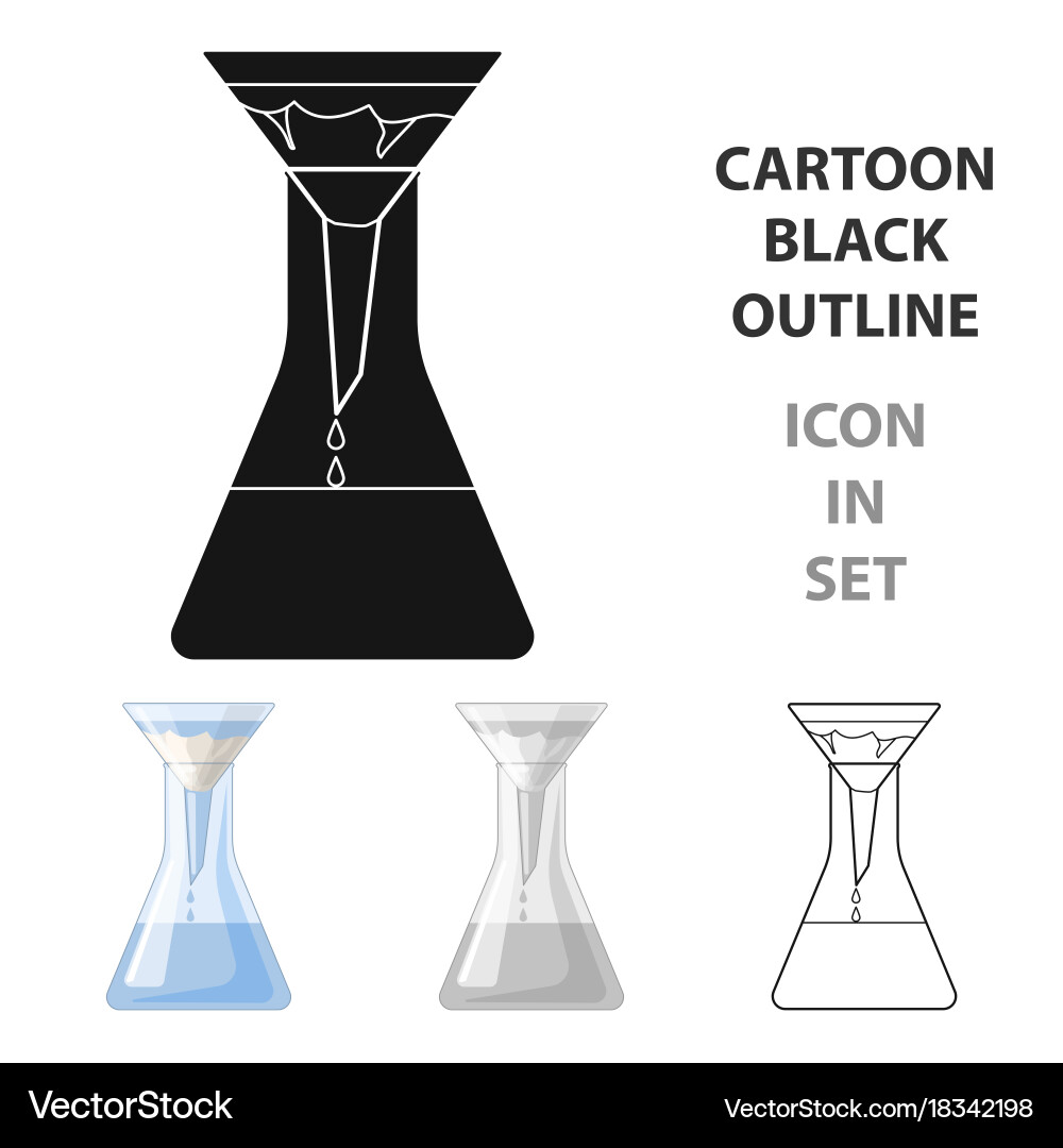 Filtration of water solution in a conical flask Vector Image