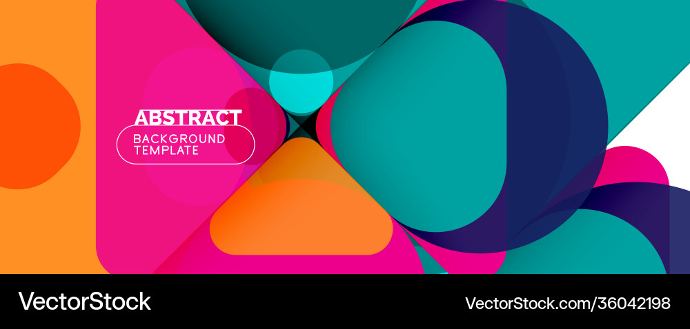 Flat geometric round shapes and dynamic lines Vector Image