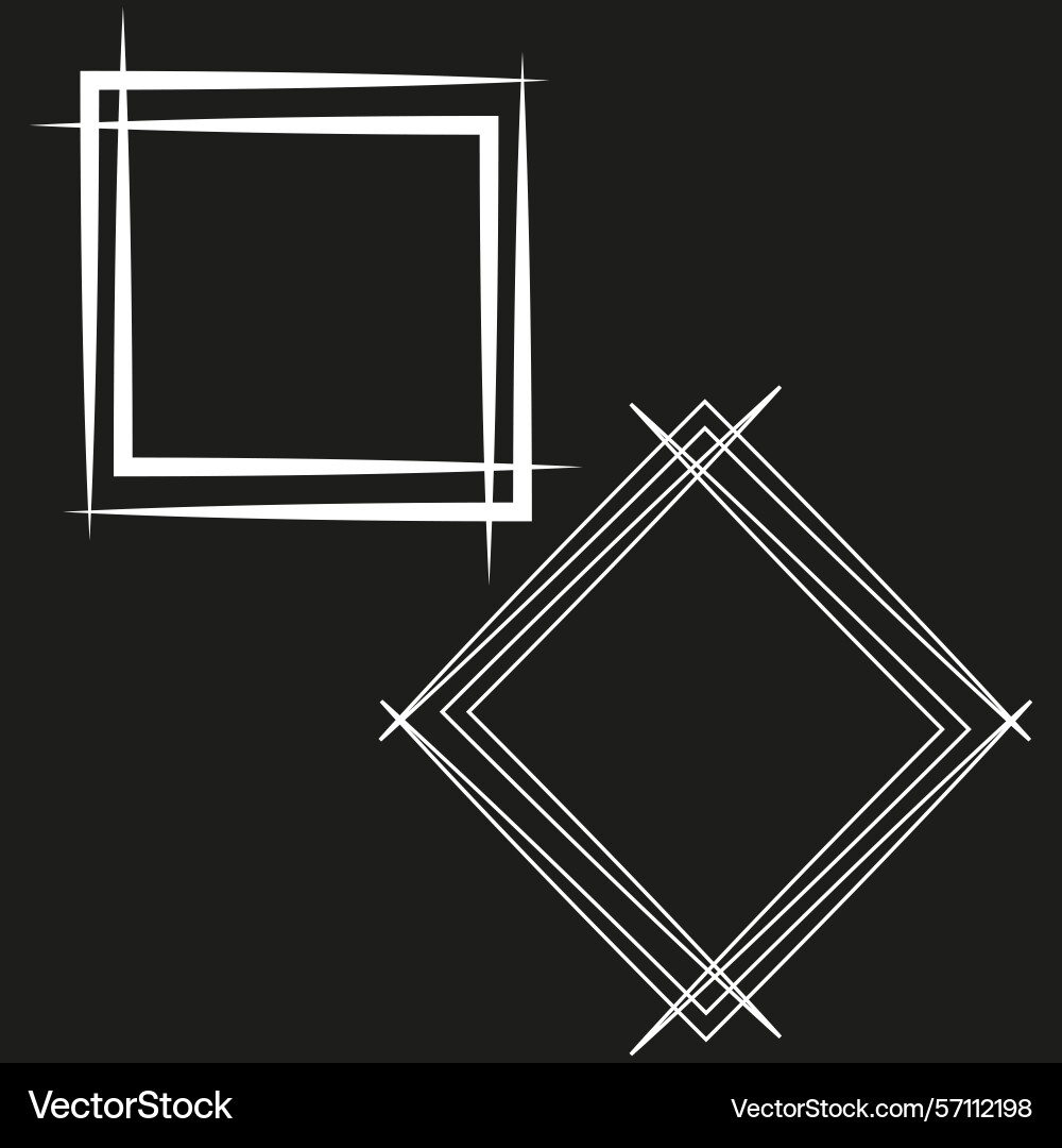 Intersecting square frames abstract line borders Intersecting square frames abstract line borders vector image