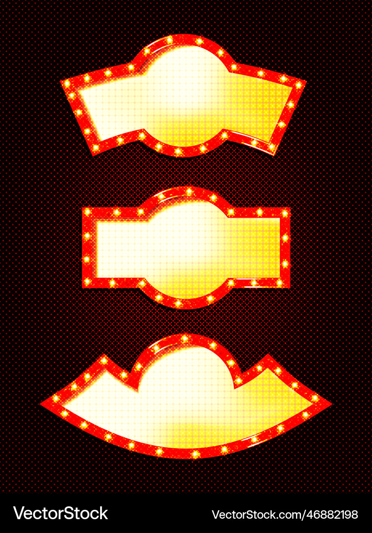 Isolated set of mirror with bulb frame Isolated set of mirror with bulb frame vector image