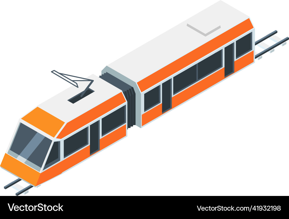 Isometric train railway transport subway Isometric train railway transport subway vector image