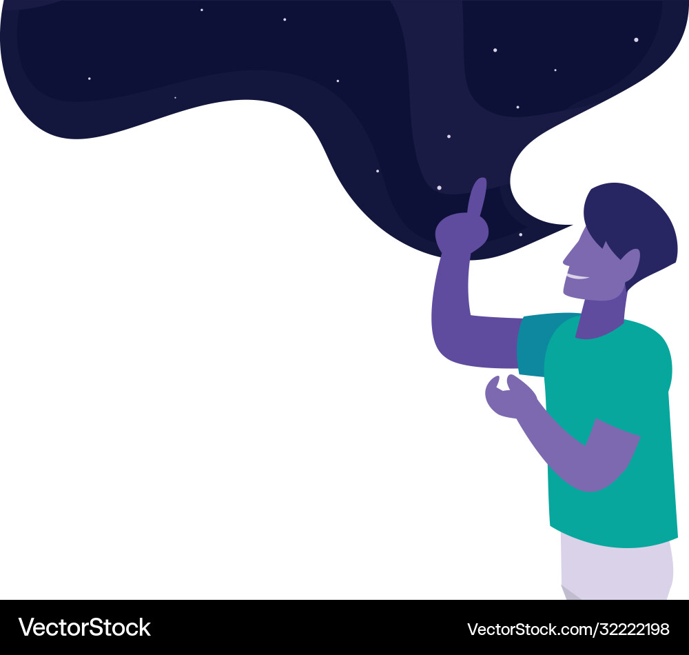 Man with messages and text balloons Man with messages and text balloons vector image