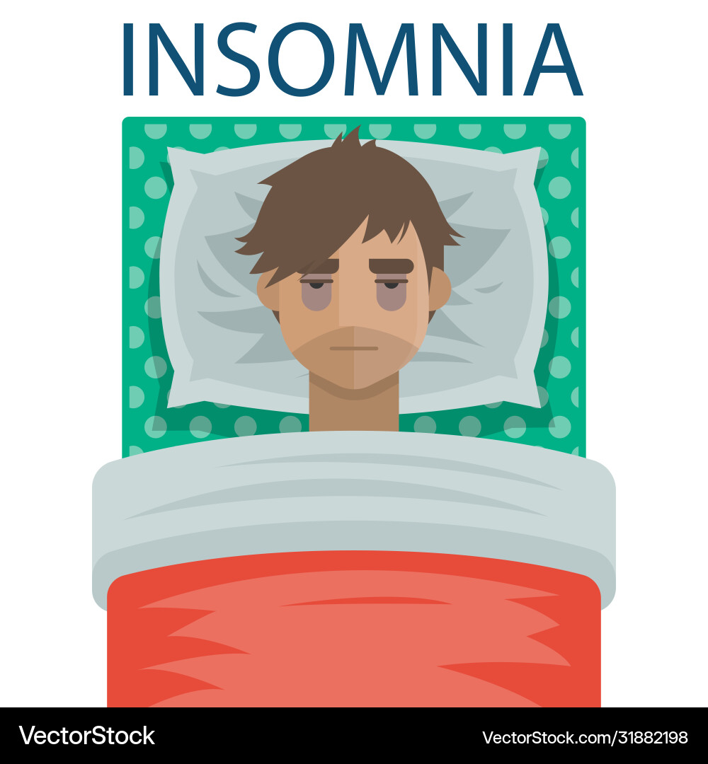 Man with sleep insomnia problem Vector Image