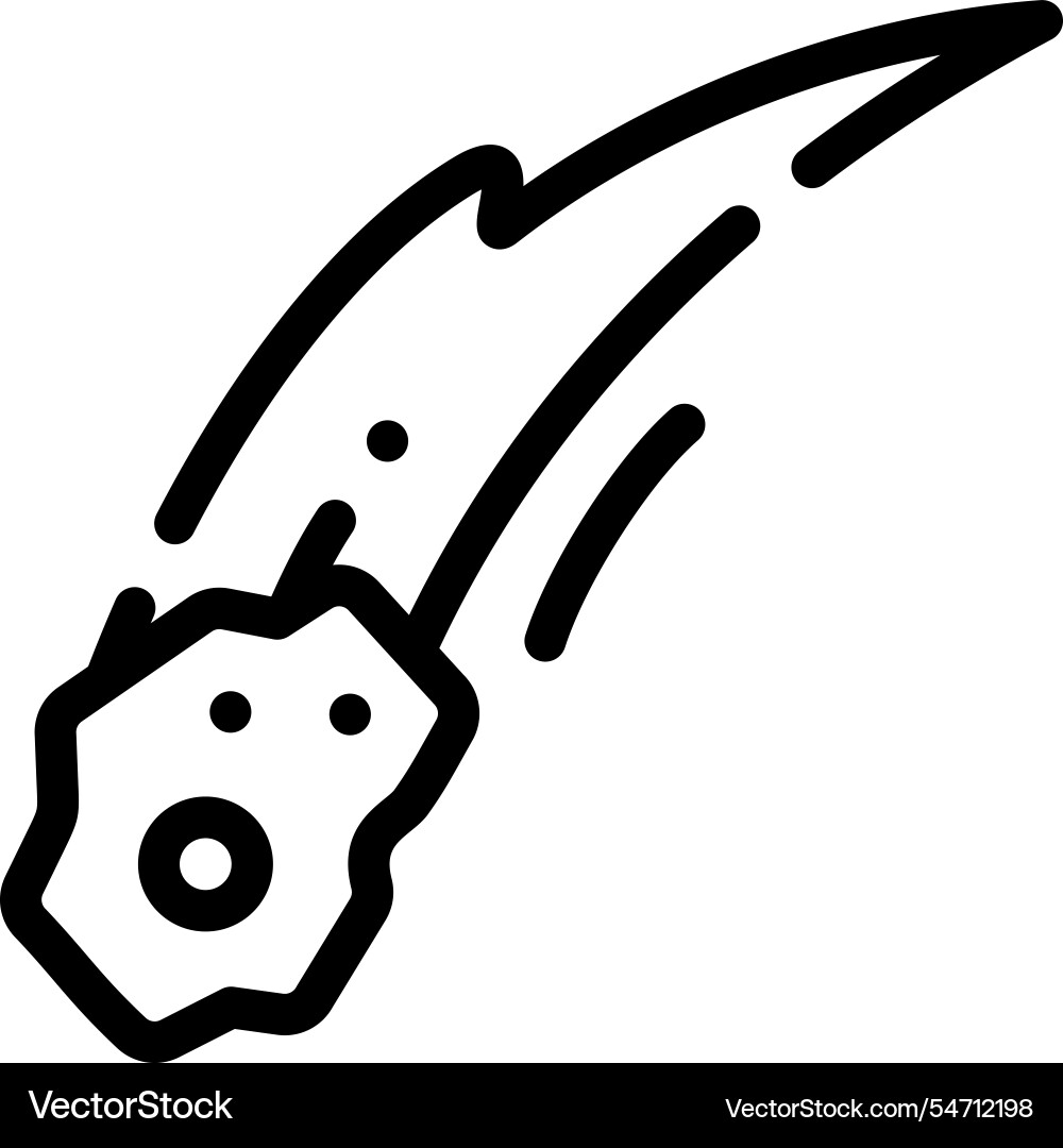Meteorite icon thin linear style design isolated Meteorite icon thin linear style design isolated vector image