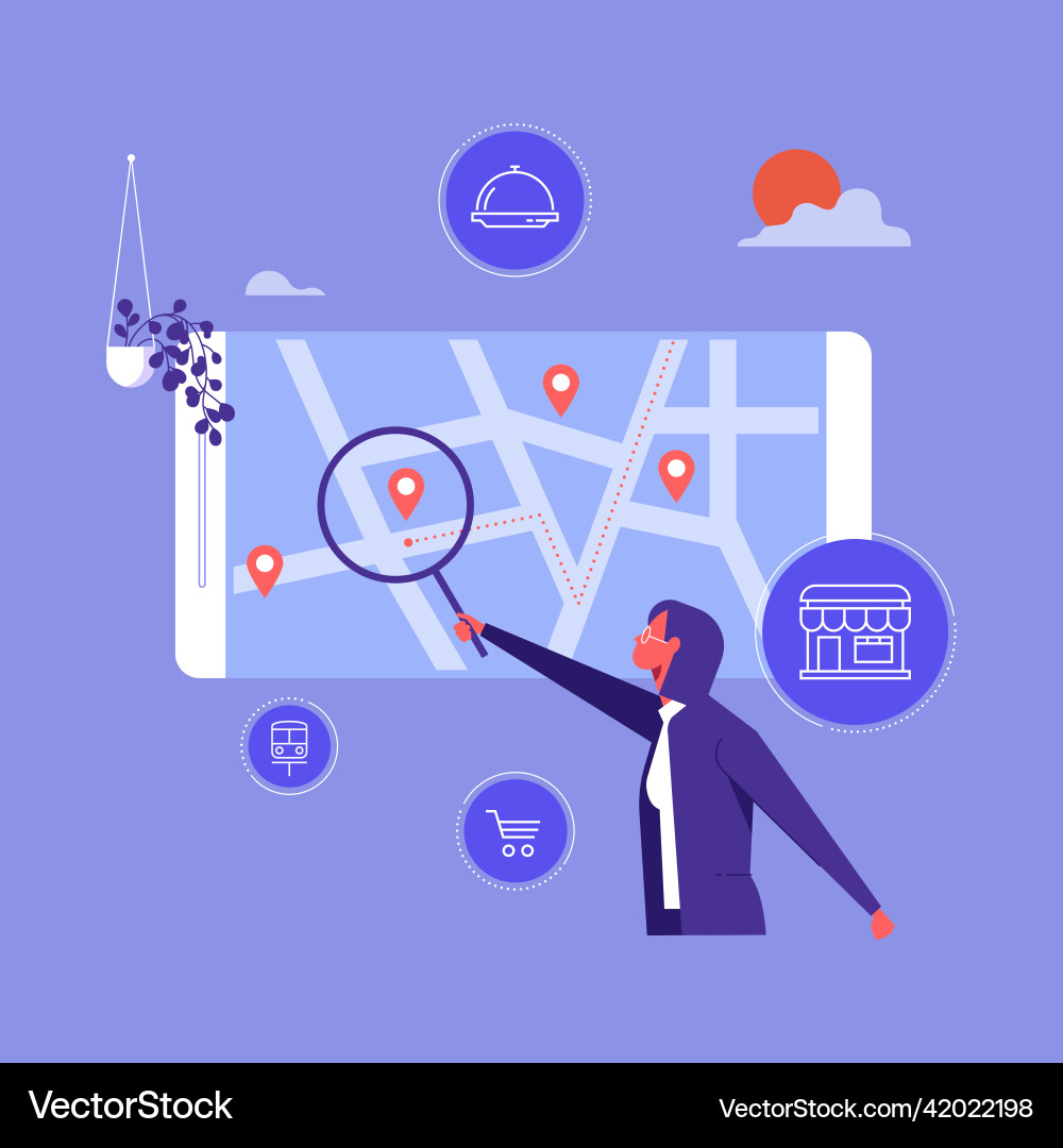 Mobile gps navigation concept Vector Image