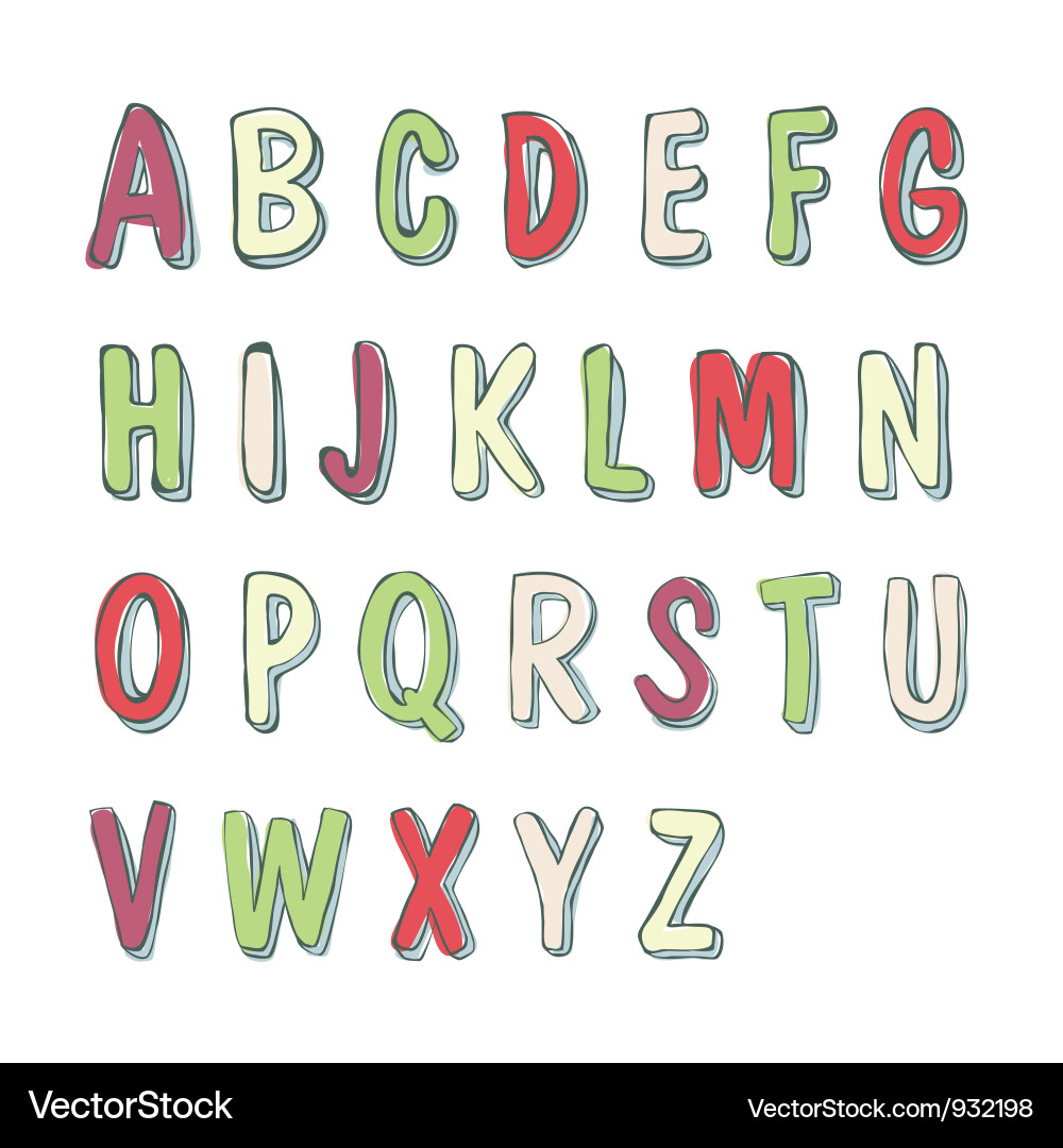 Playful Lettering Set Vector Image