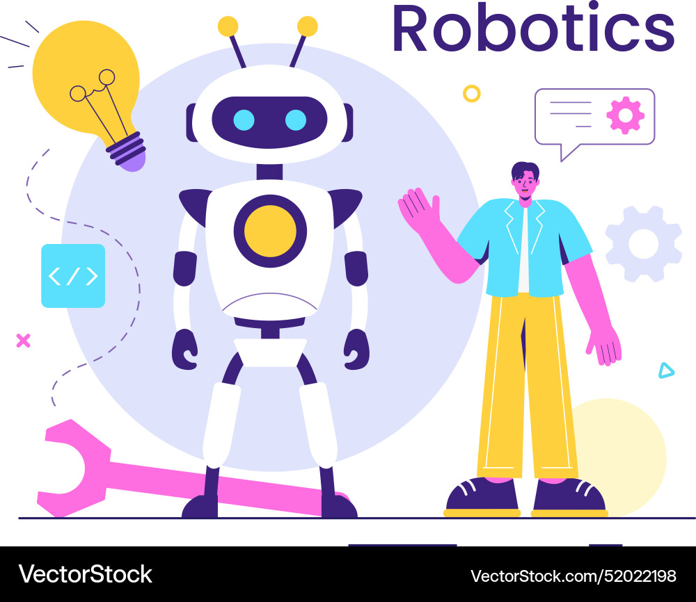 Robotics of artificial intelligence robots Robotics of artificial intelligence robots vector image