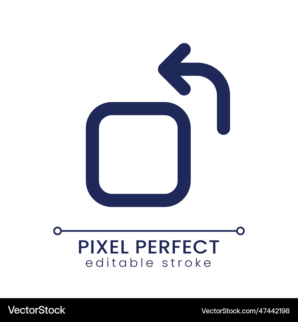 Rotate pixel perfect linear ui icon Rotate pixel perfect linear ui icon vector image