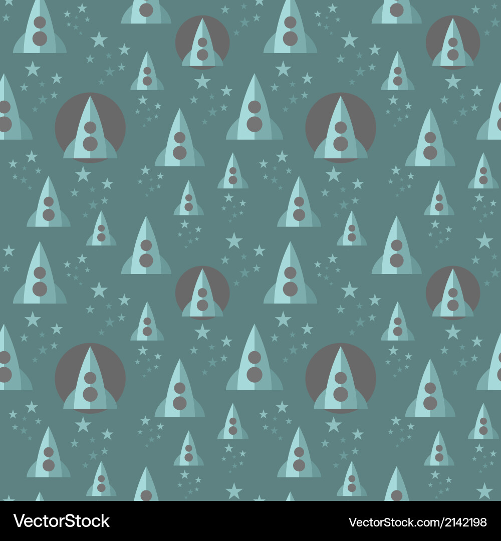 Seamless pattern with space ship Vector Image