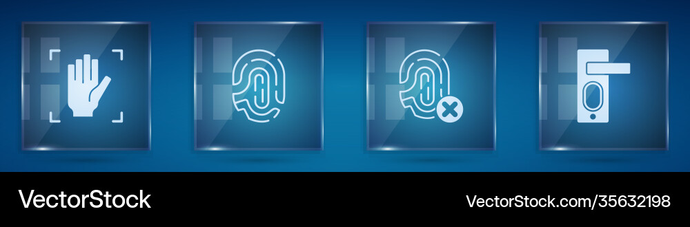 Set palm print recognition fingerprint rejection vector image