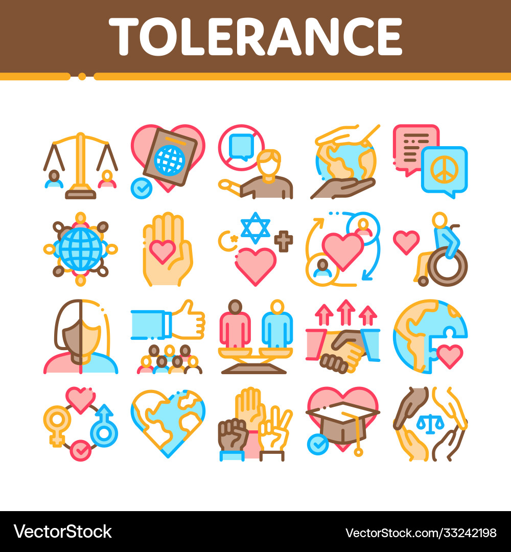 Tolerance and equality collection icons set Tolerance and equality collection icons set vector image