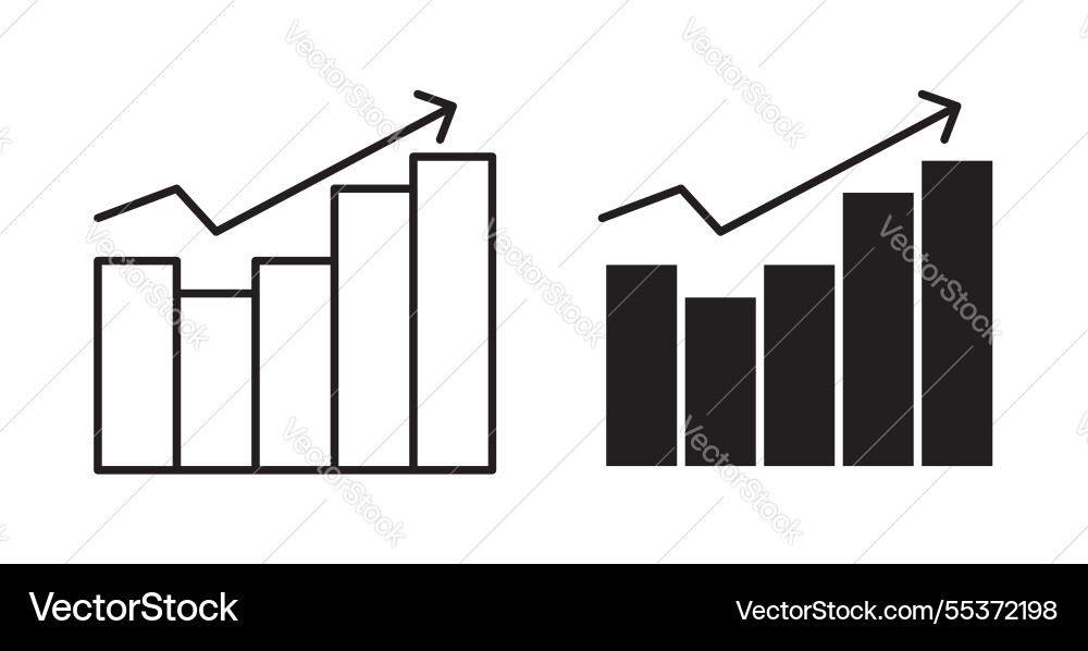 Trend arrow icon set in thin line for web Trend arrow icon set in thin line for web vector image