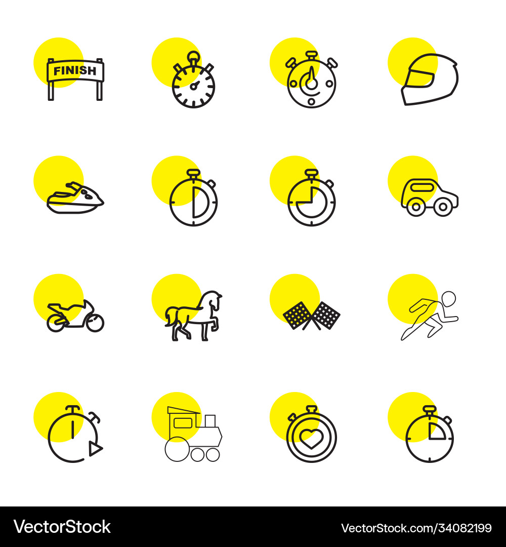 16 race icons Royalty Free Vector Image - VectorStock
