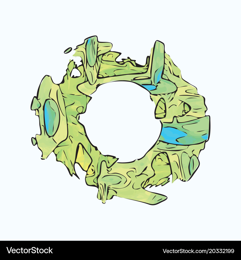 Abstract colorful circle alien style frame Vector Image