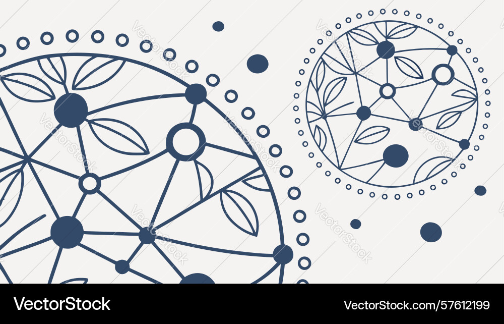 Abstract digital brain and network pattern for ai vector image