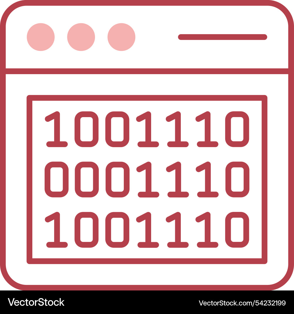 Binary code line fill icon vector image
