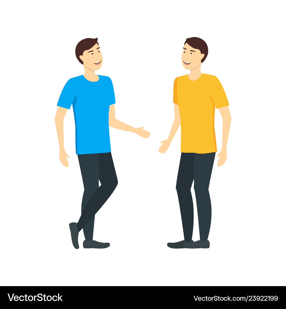 Cartoon character man talking to a friend Cartoon character man talking to a friend vector image
