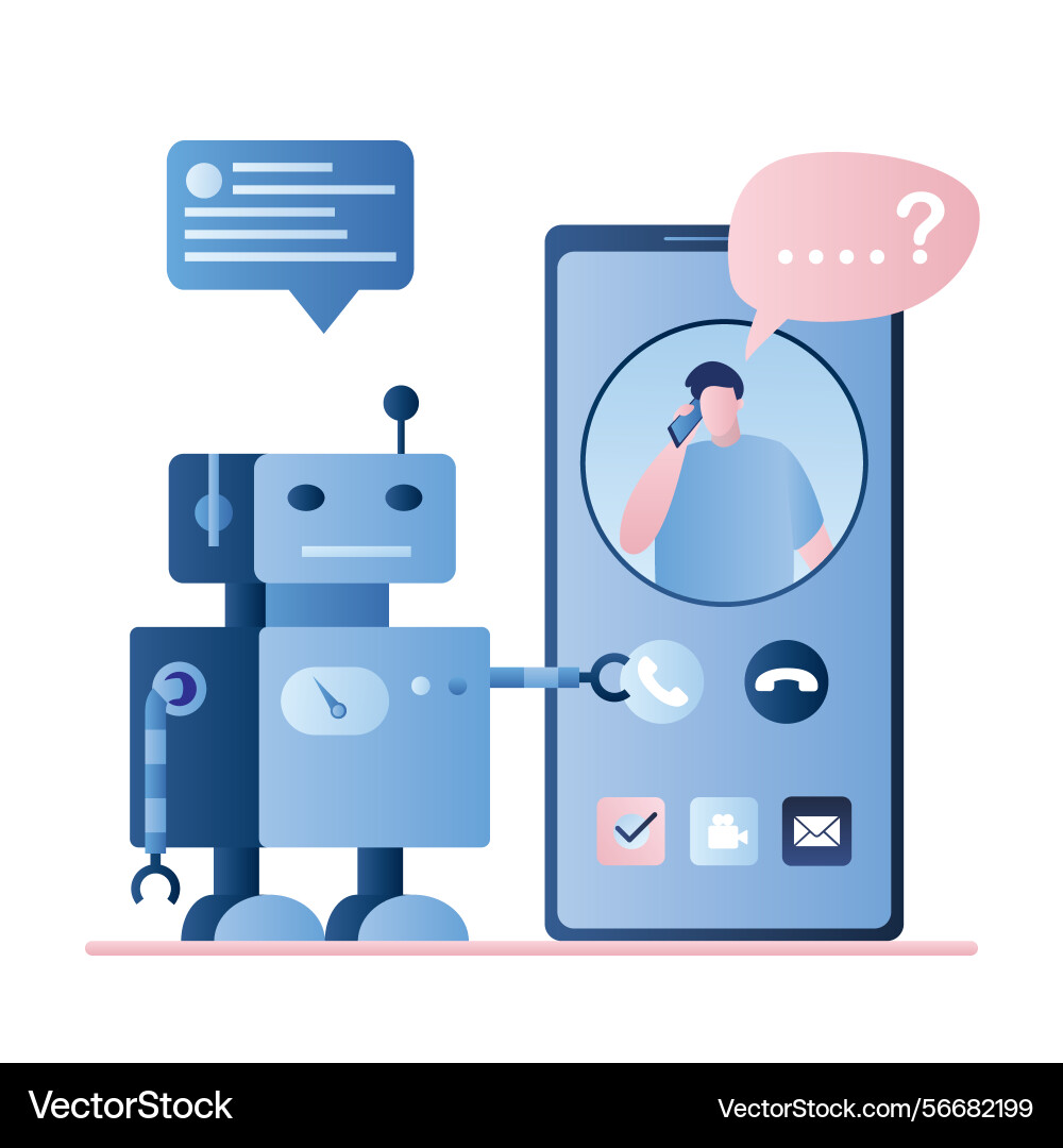 Chatbot robot concept background dialog help vector image