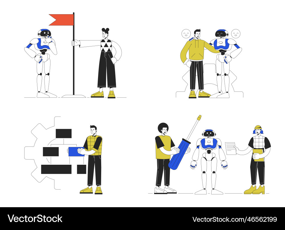 Developing artificial intelligence technologies Developing artificial intelligence technologies Vector Image