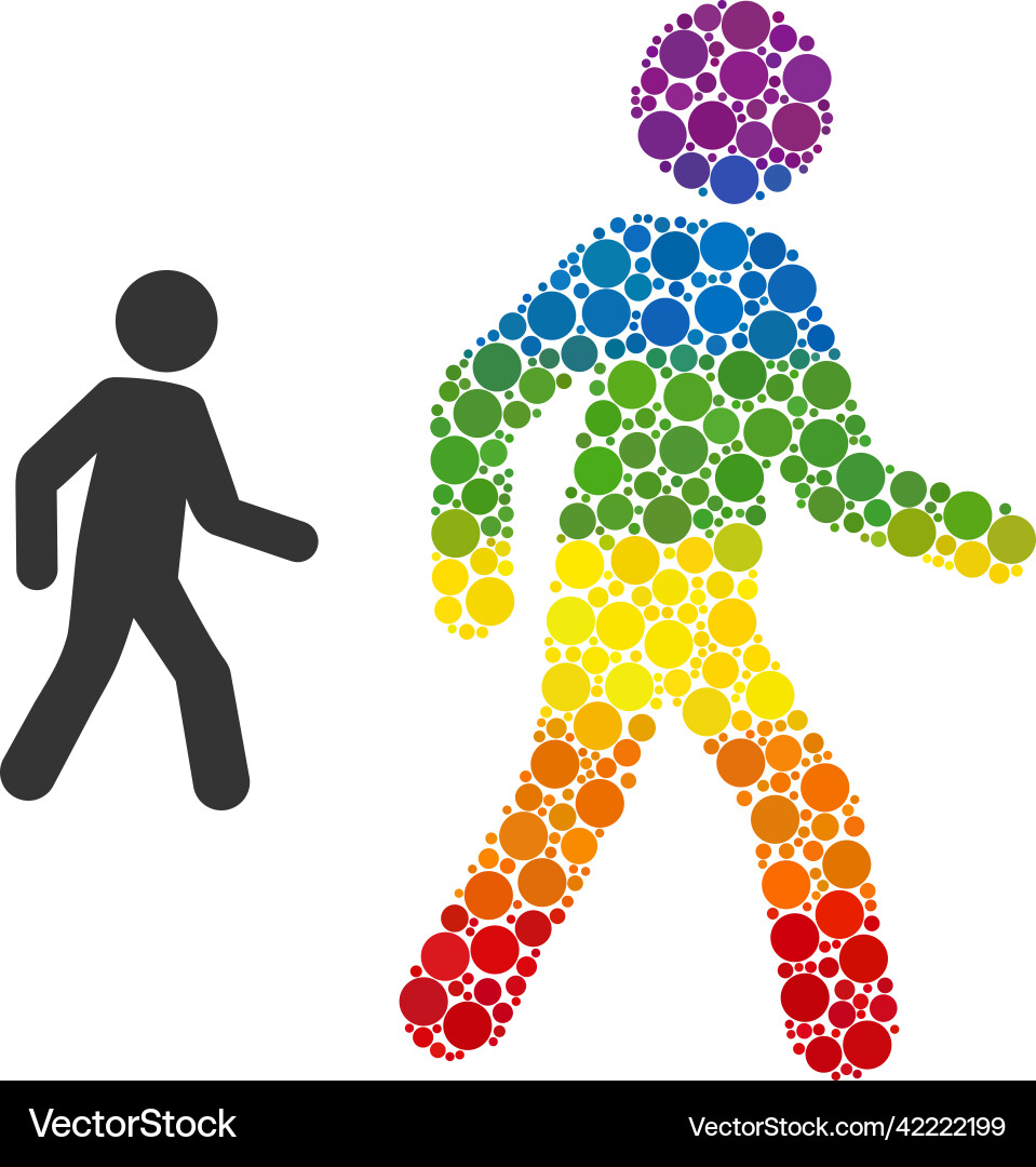 Dot pedestrian man composition icon of bright Dot pedestrian man composition icon of bright vector image