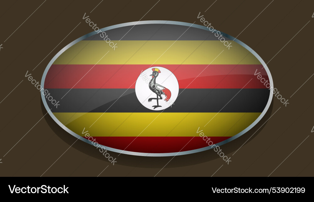 Eclipse shape of uganda flag with original color Vector Image