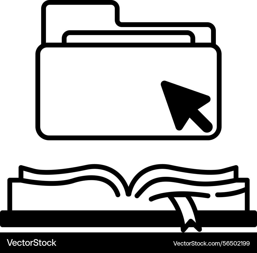 Folder with a spine is opened to page Vector Image