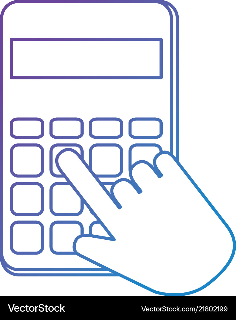 Hands with calculator math isolated icon Hands with calculator math isolated icon vector image