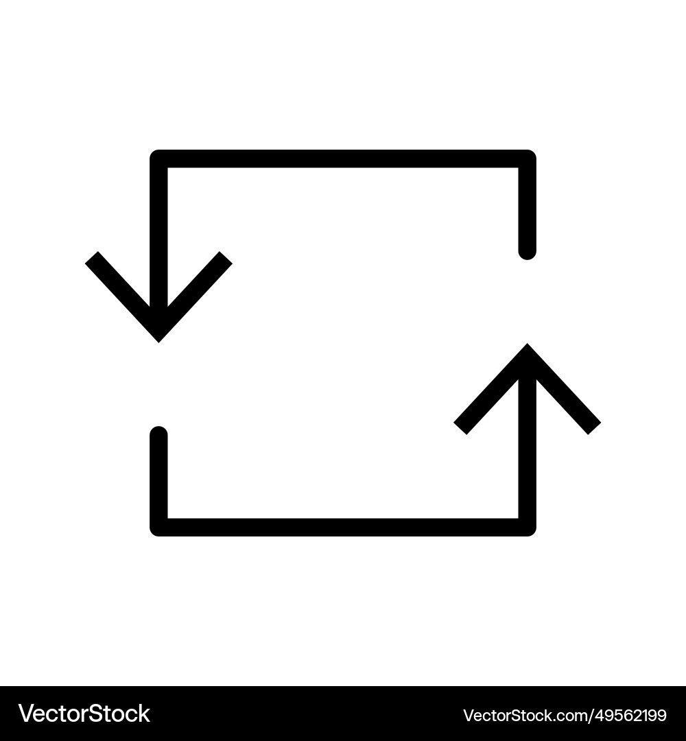Line icon arrow replace pointing in one direction Line icon arrow replace pointing in one direction vector image