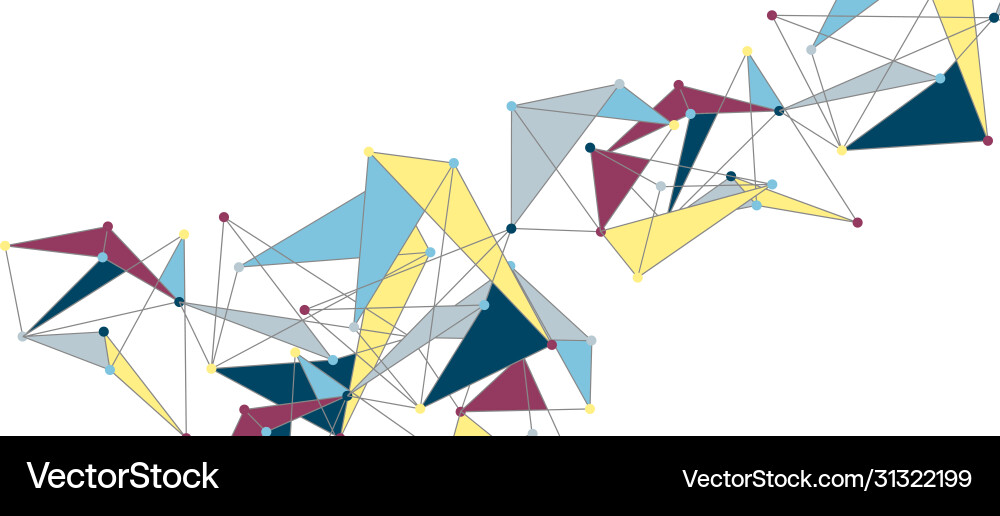 Line points connections triangular technology Vector Image
