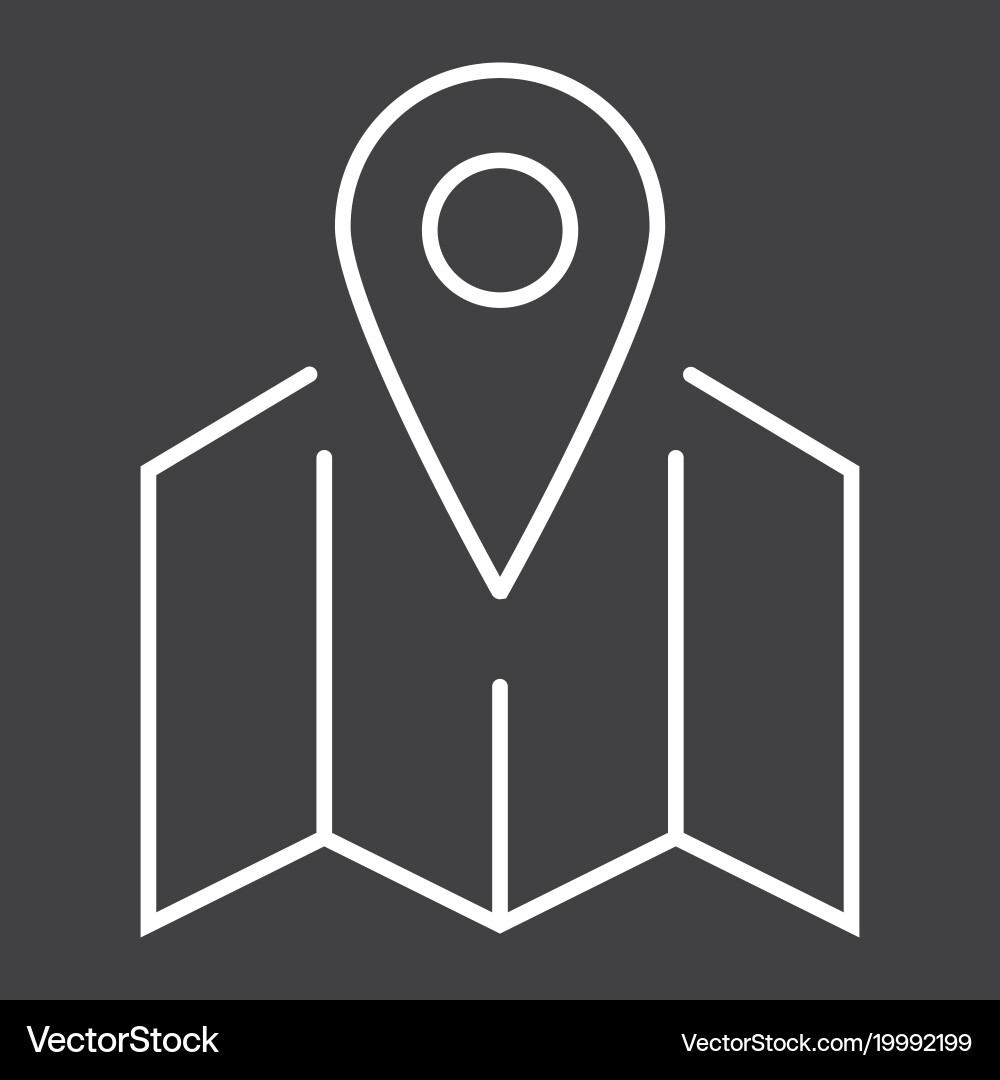 Pinpoint on map line icon geolocation Vector Image