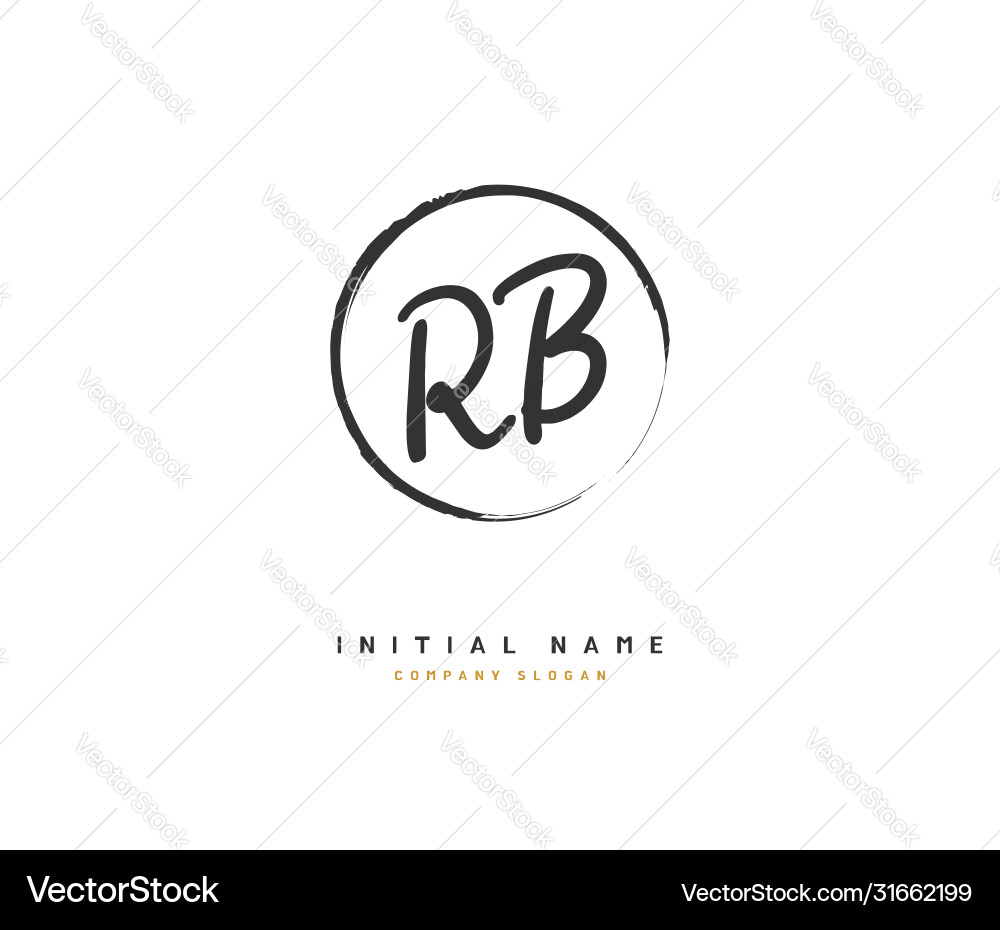 R b rb Schönheit erstes Logo Handschrift R b rb Schönheit erstes Logo Handschrift vektorbild