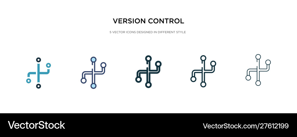 Version control icon in different style two Version control icon in different style two vector image