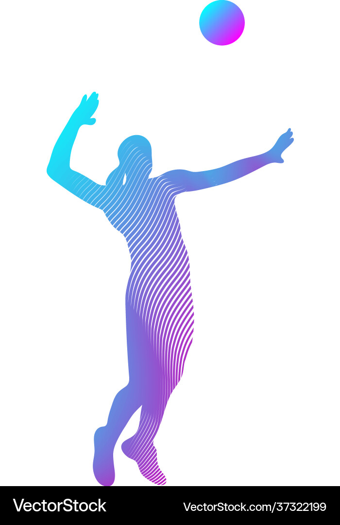 Volleyball Player Serving Ball Royalty Free Vector Image