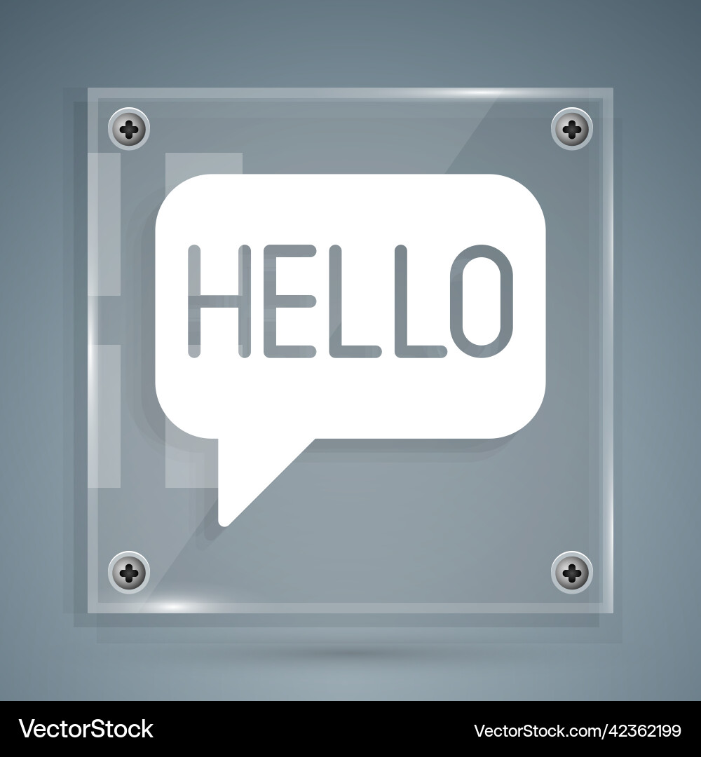 White hello in different languages icon isolated vector image