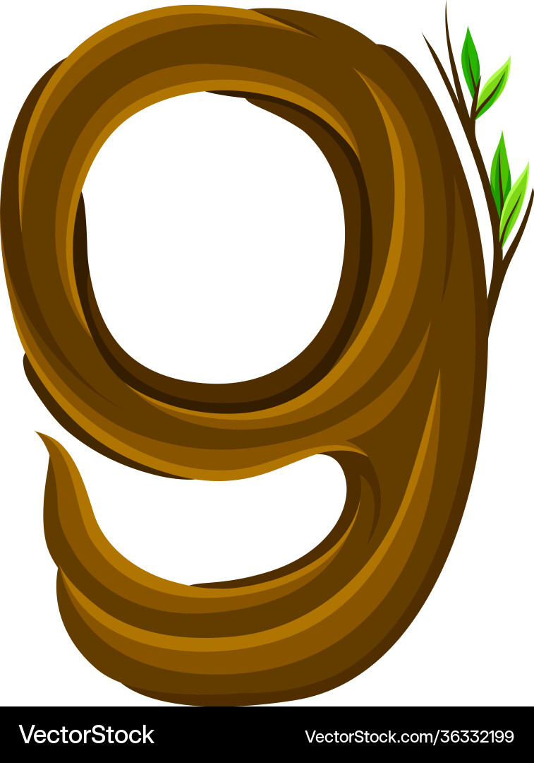 Woody number nine arranged from branching tree Vector Image
