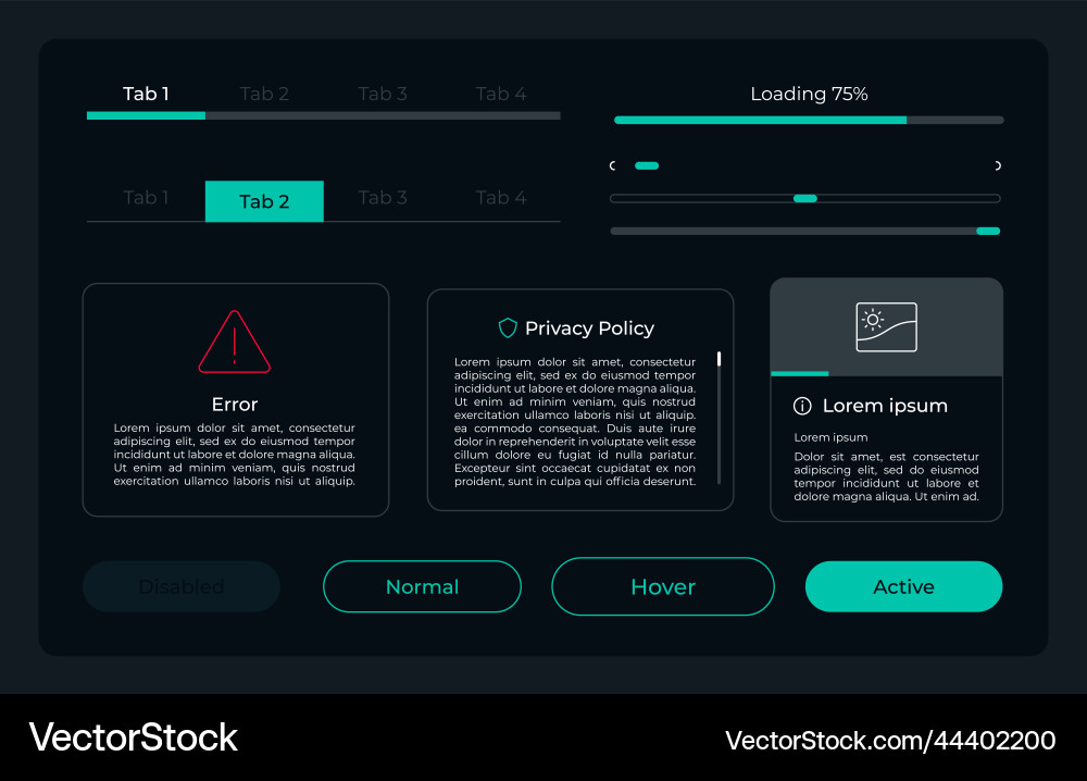Account settings ui elements kit vector image