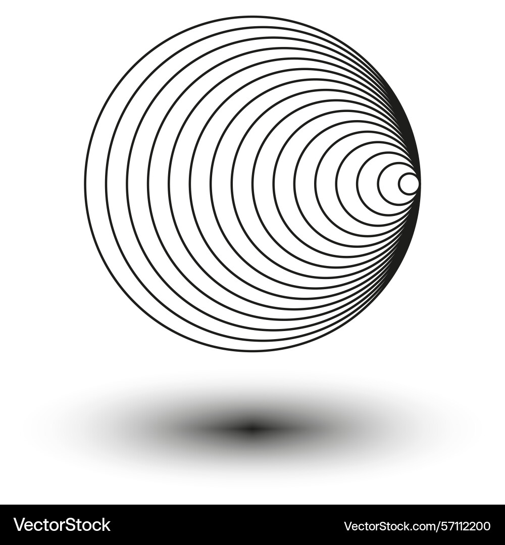 Concentric circle icon floating sphere shape drop Concentric circle icon floating sphere shape drop Vector Image