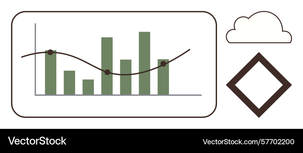 Data analysis with graph cloud and diamond Data analysis with graph cloud and diamond vector image