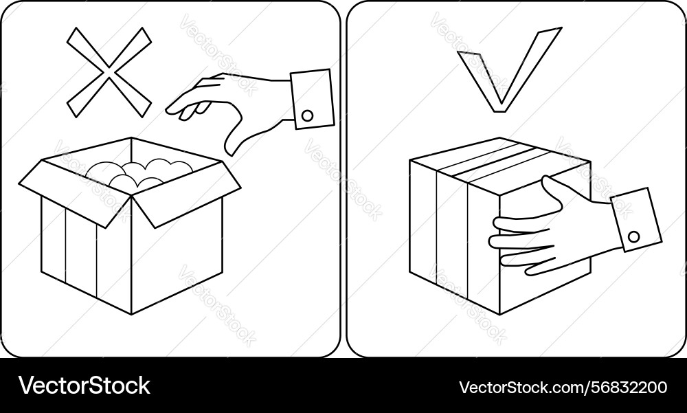 Do not open boxes take them closed Vector Image