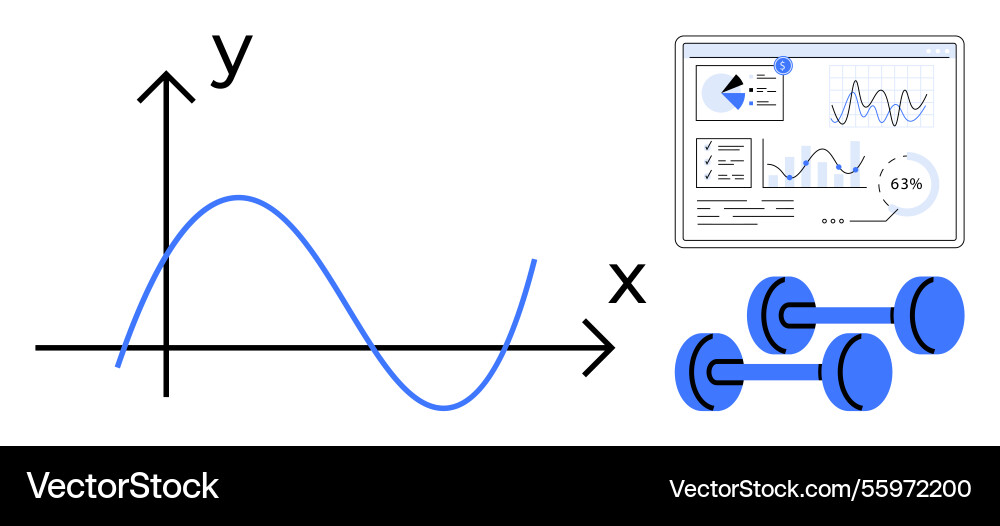 Fitness and performance analysis with graph data Fitness and performance analysis with graph data vector image
