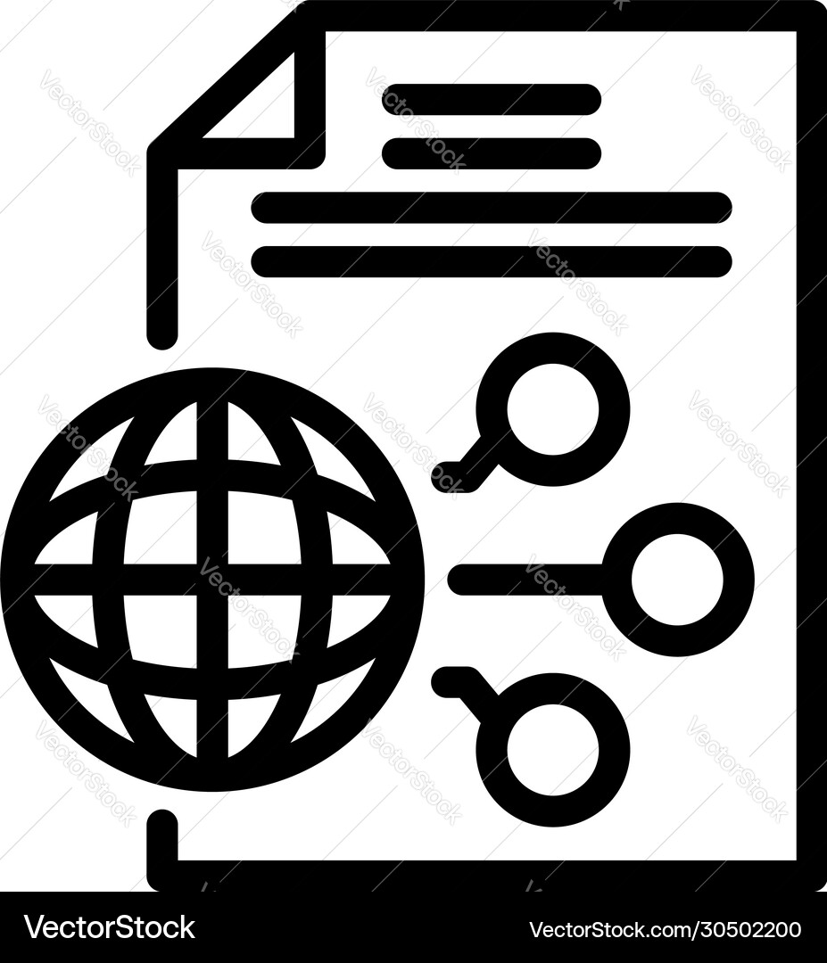 Global scheme report icon outline style Global scheme report icon outline style vector image