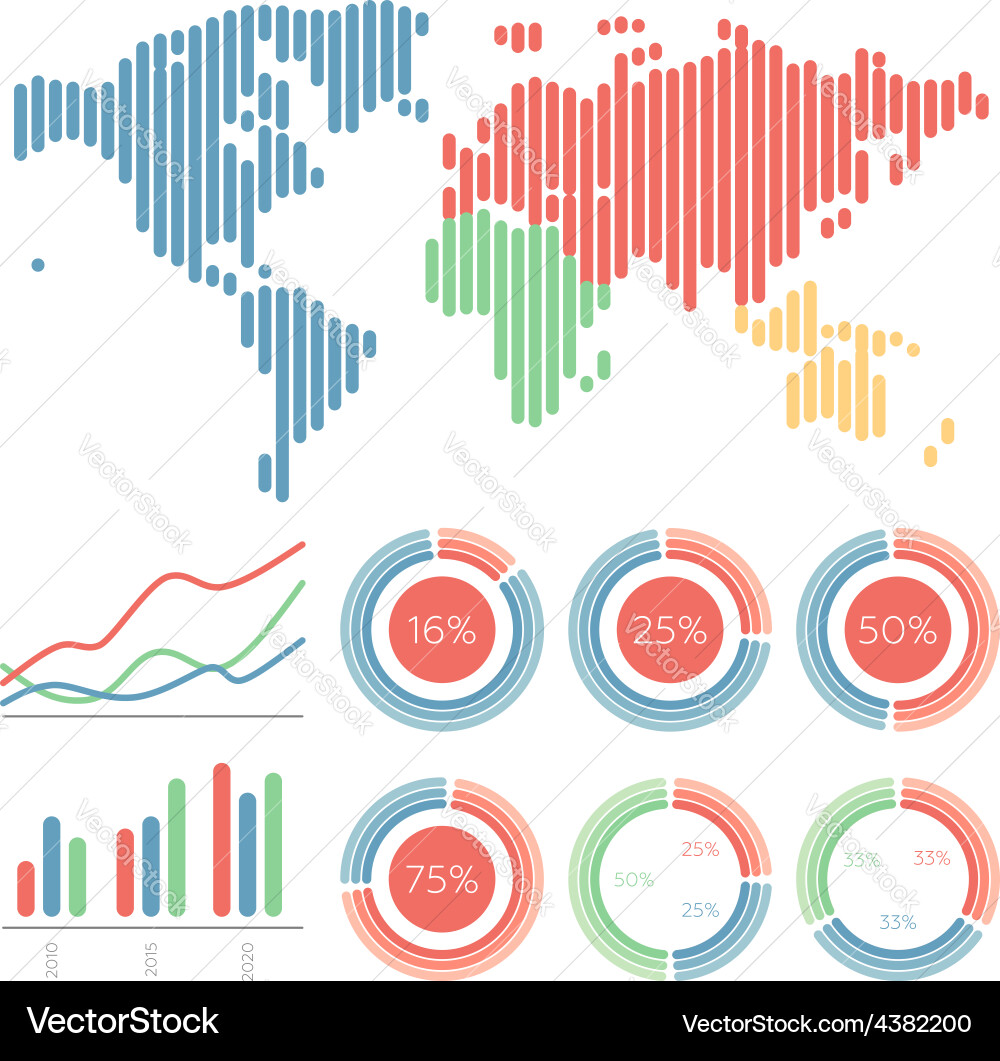 Infographic elements world map Royalty Free Vector Image