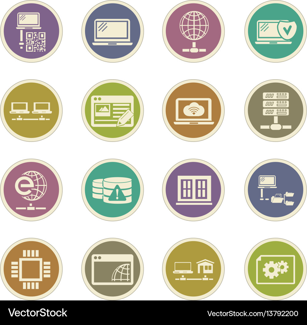 Internet server network icons set vector image